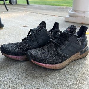 Adidas Rose Gold and Black Primeblue Tennis Shoes